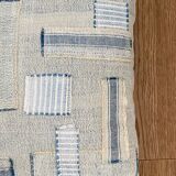 Old canvas cushion woven kilim style, patched