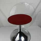 Table basse verre et chrome années 70