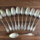 Set of 11 silver-plated metal soup spoons 84g