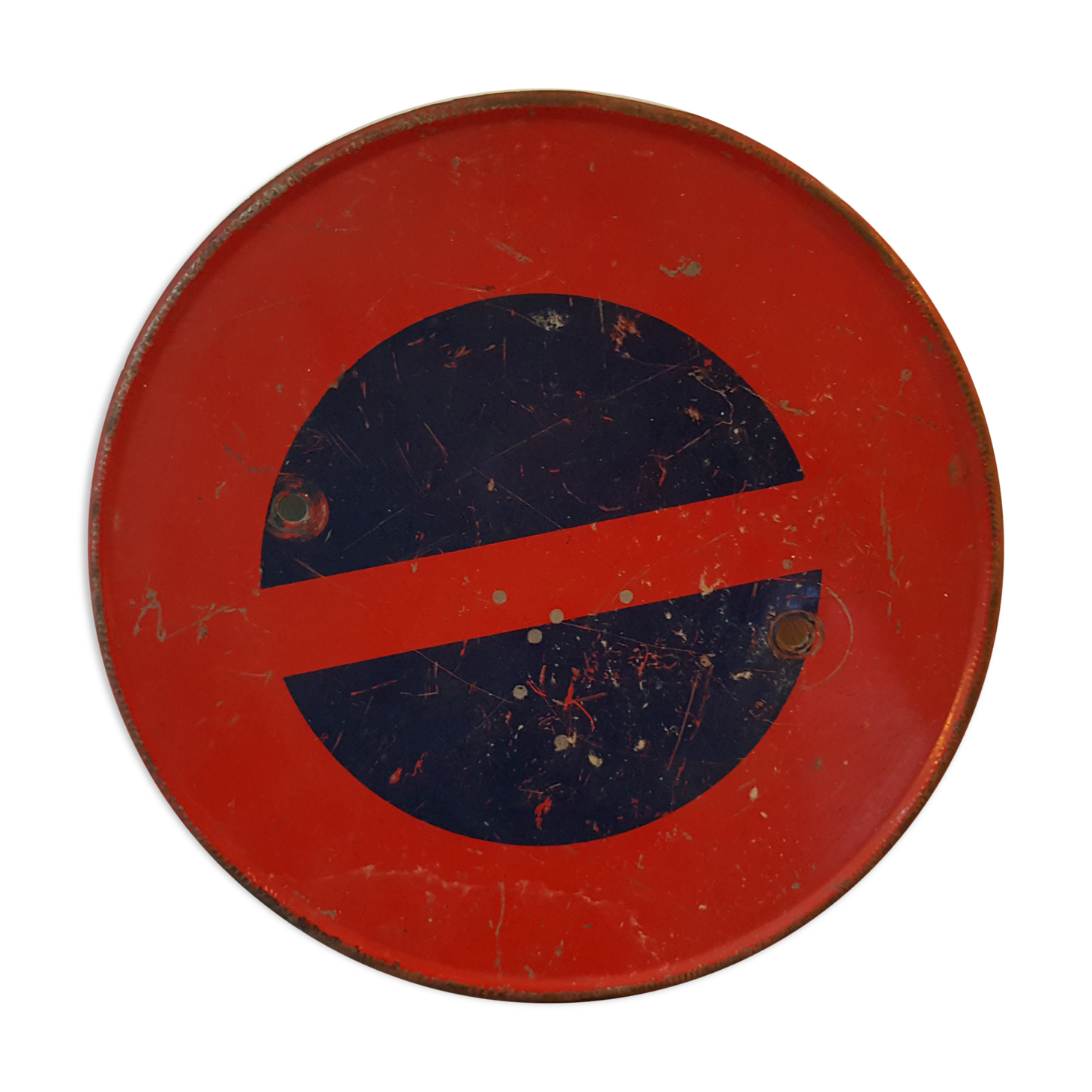 Old no parking sign