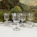 8 Baccarat cut crystal white wine glasses, Chicago model