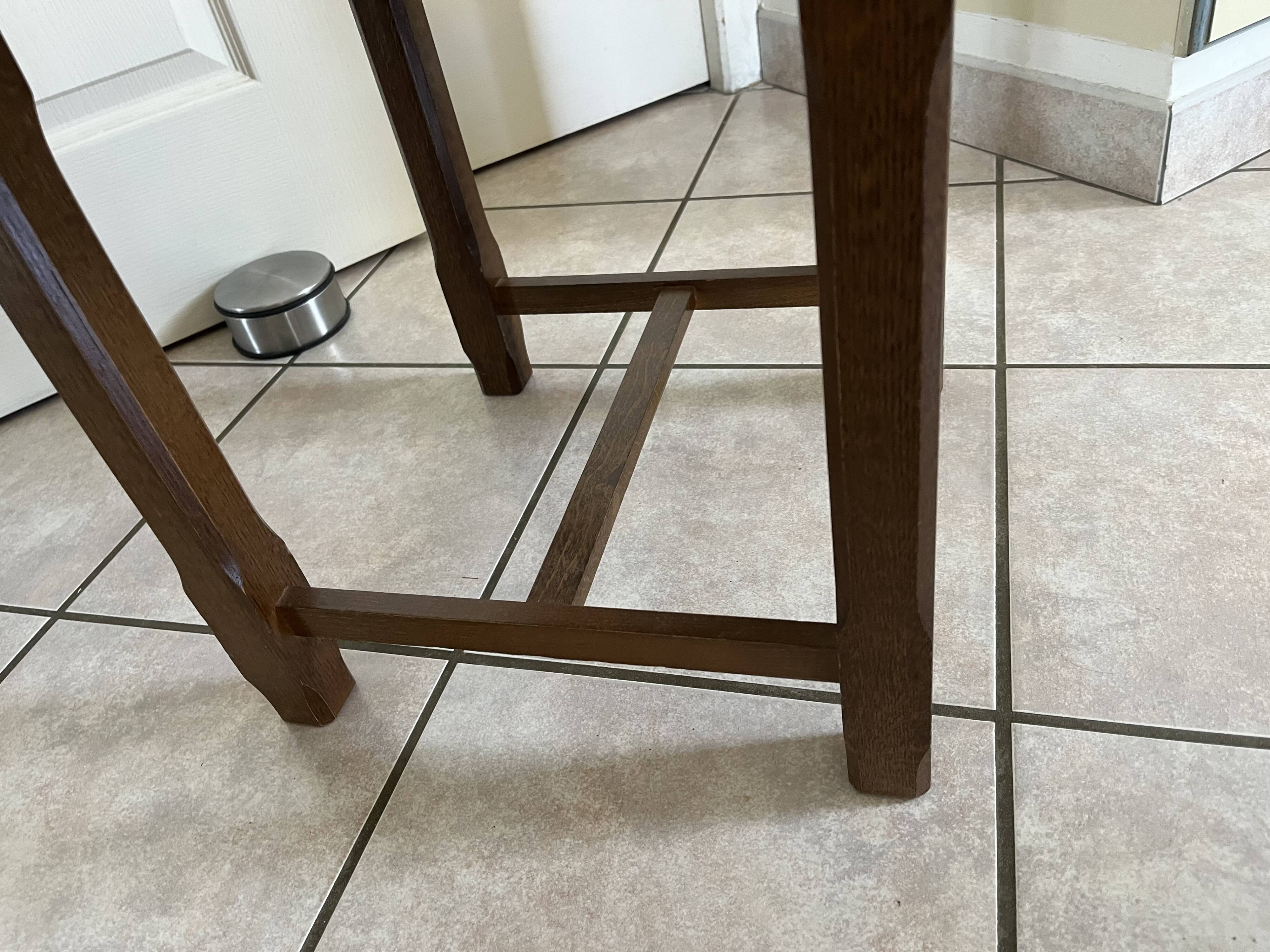 Wood and straw stool
