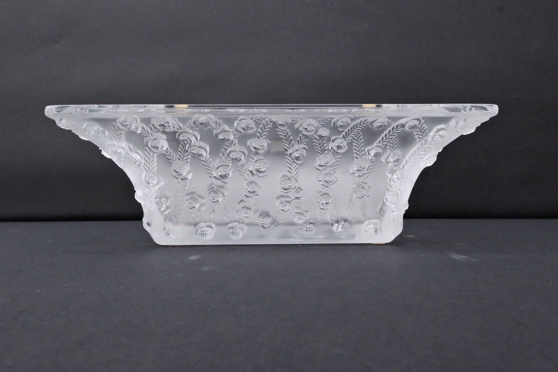 "Roses" crystal pocket emptier by LALIQUE FRANCE