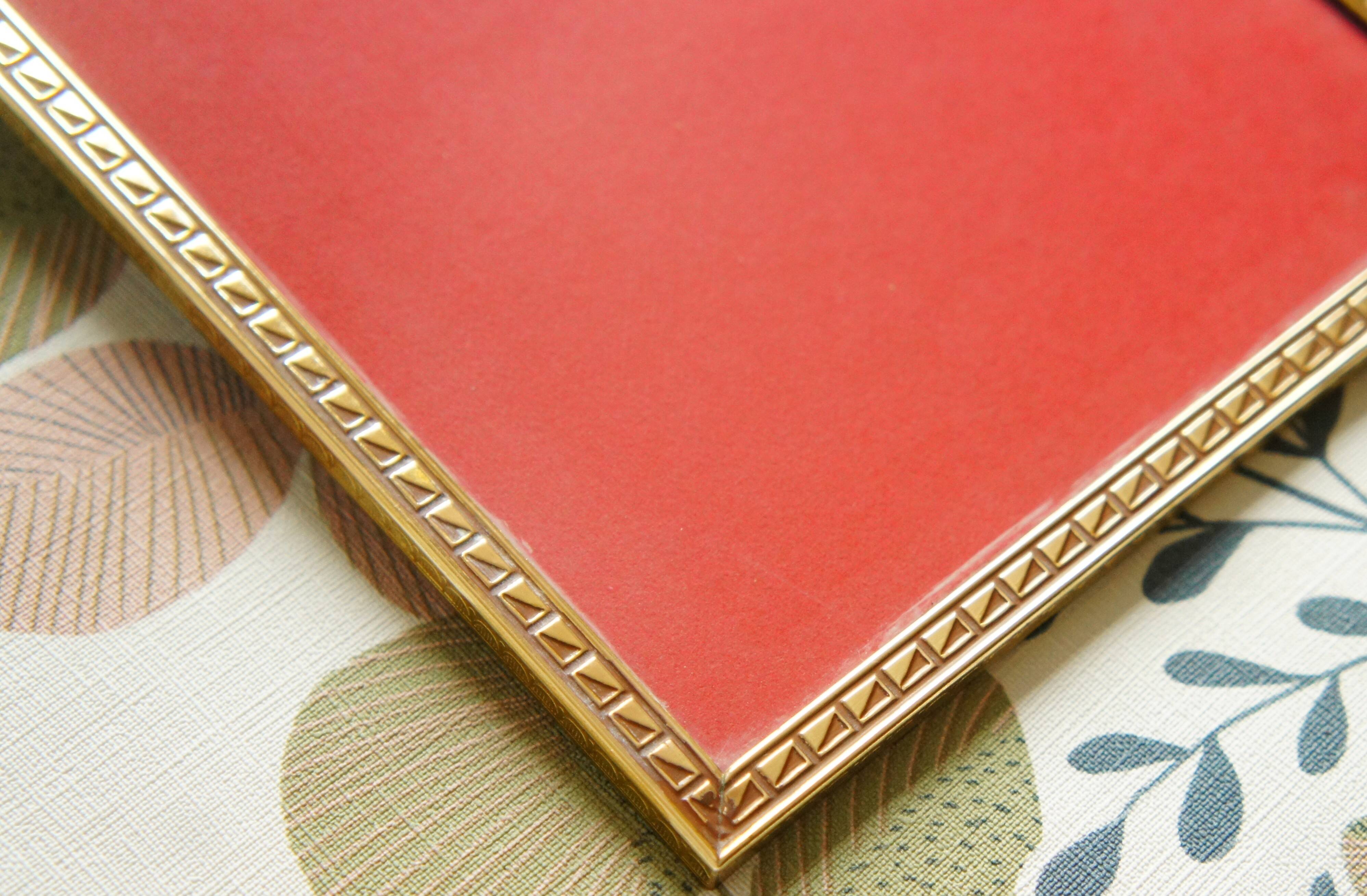 Gilt brass & curved glass photo frame, Denmark, 1950