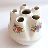 Handcrafted tulip tree vase with ceramic flowers