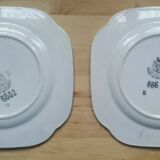 Pair of plates Flowers Saint Amand