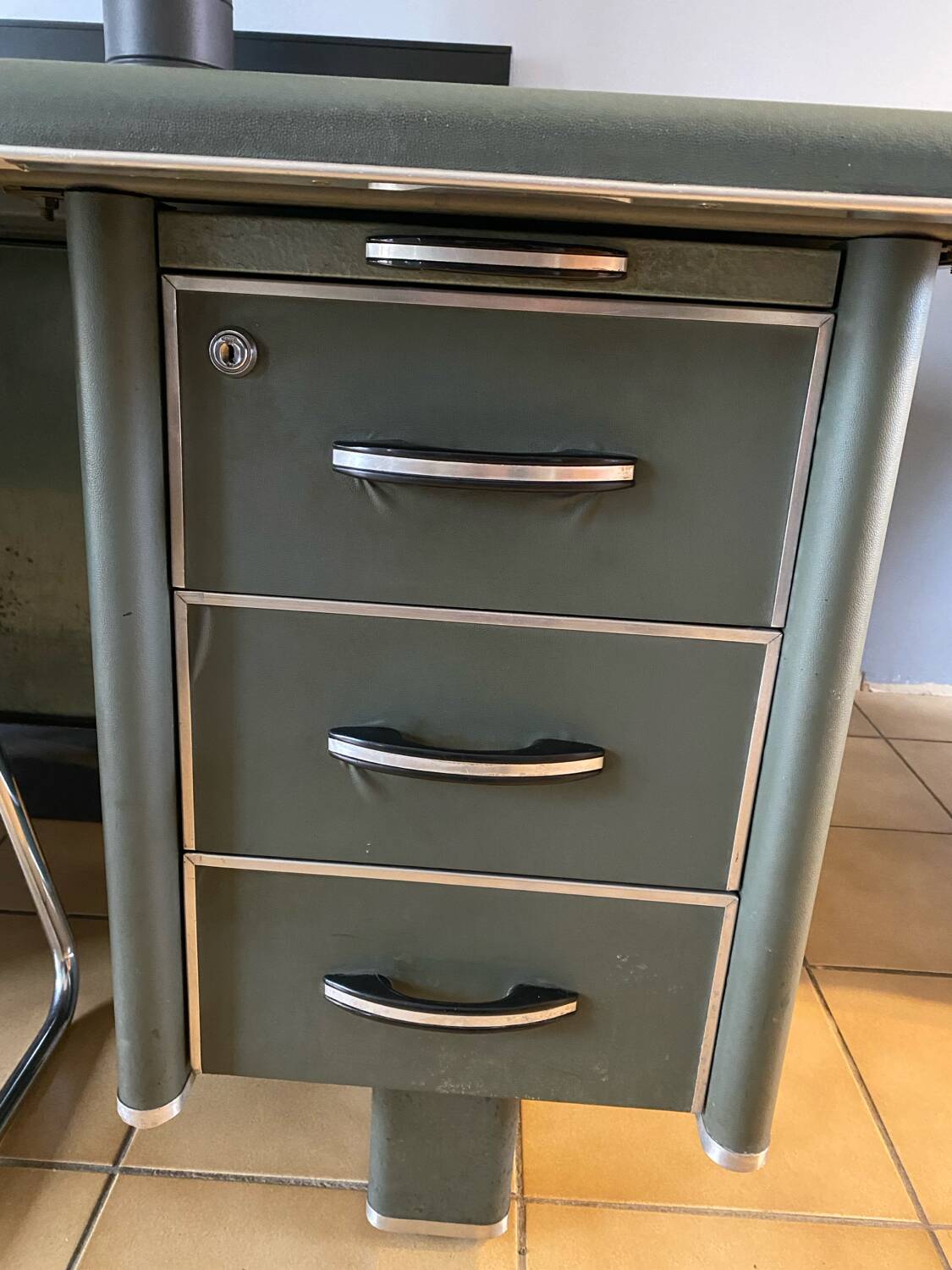 1950s workshop desk and chair