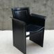 Tito Agnoli Italian black leather design chair