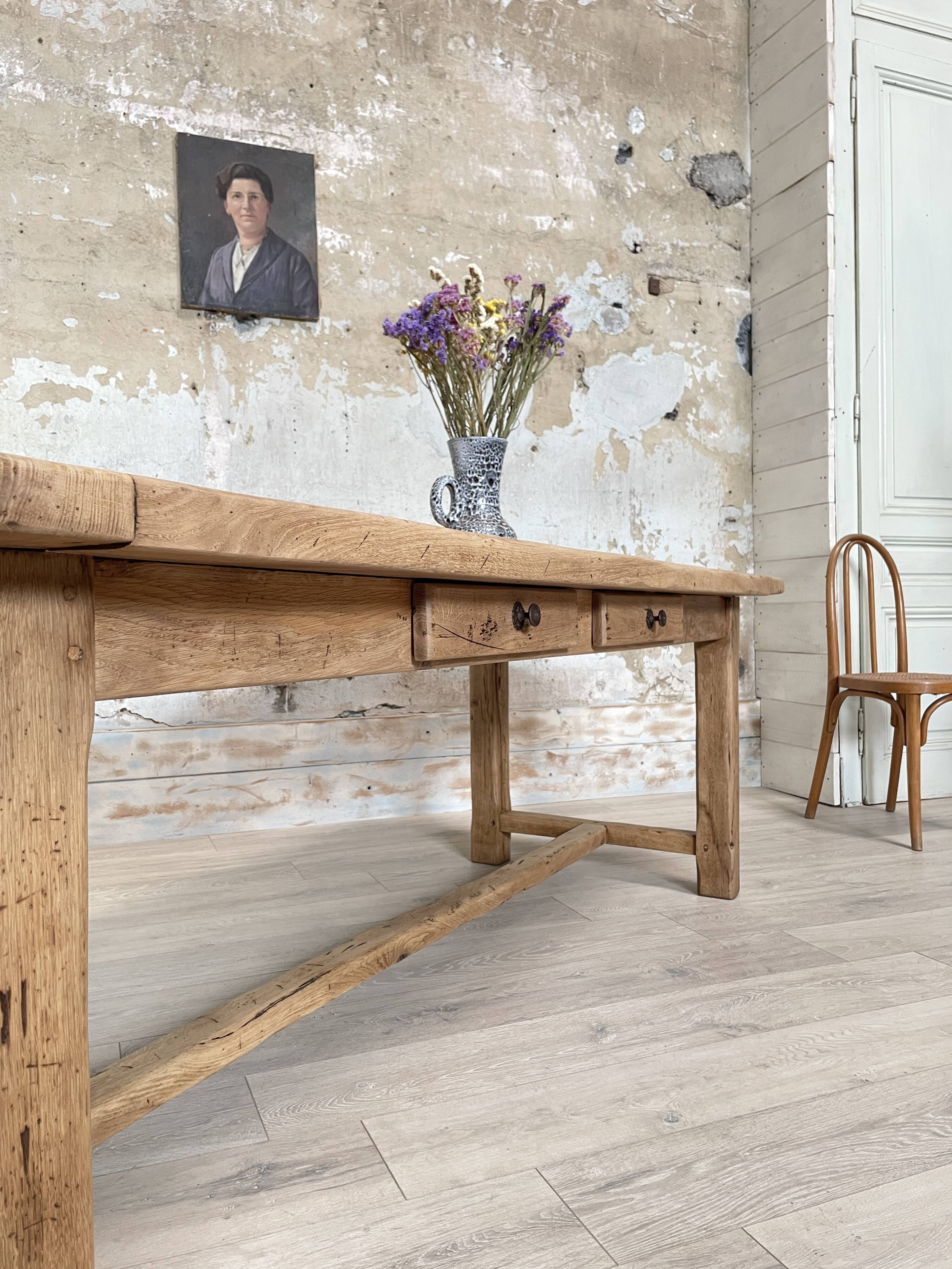 Solid oak farm table