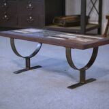 Ceramic and fir coffee table, 1960s