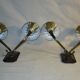 Paire d'appliques doubles Art Déco en bronze et cristal