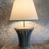 Wooden lamp and rattan