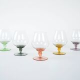 Set of cognac glasses, Italian design, 1970s, production: Italy