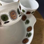 Service vintage Sarreguemines - porcelaine à feu