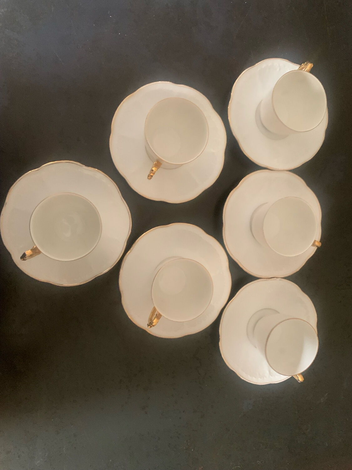 Set of 6 coffee cups and saucers