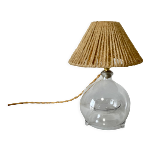 Lampe vintage en verre - corde