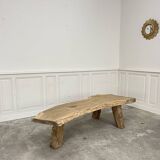 Table basse/pied de lit bois en demi-lune