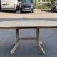 Extendable farmhouse dining table renovated in raw oak 20th century 185cm