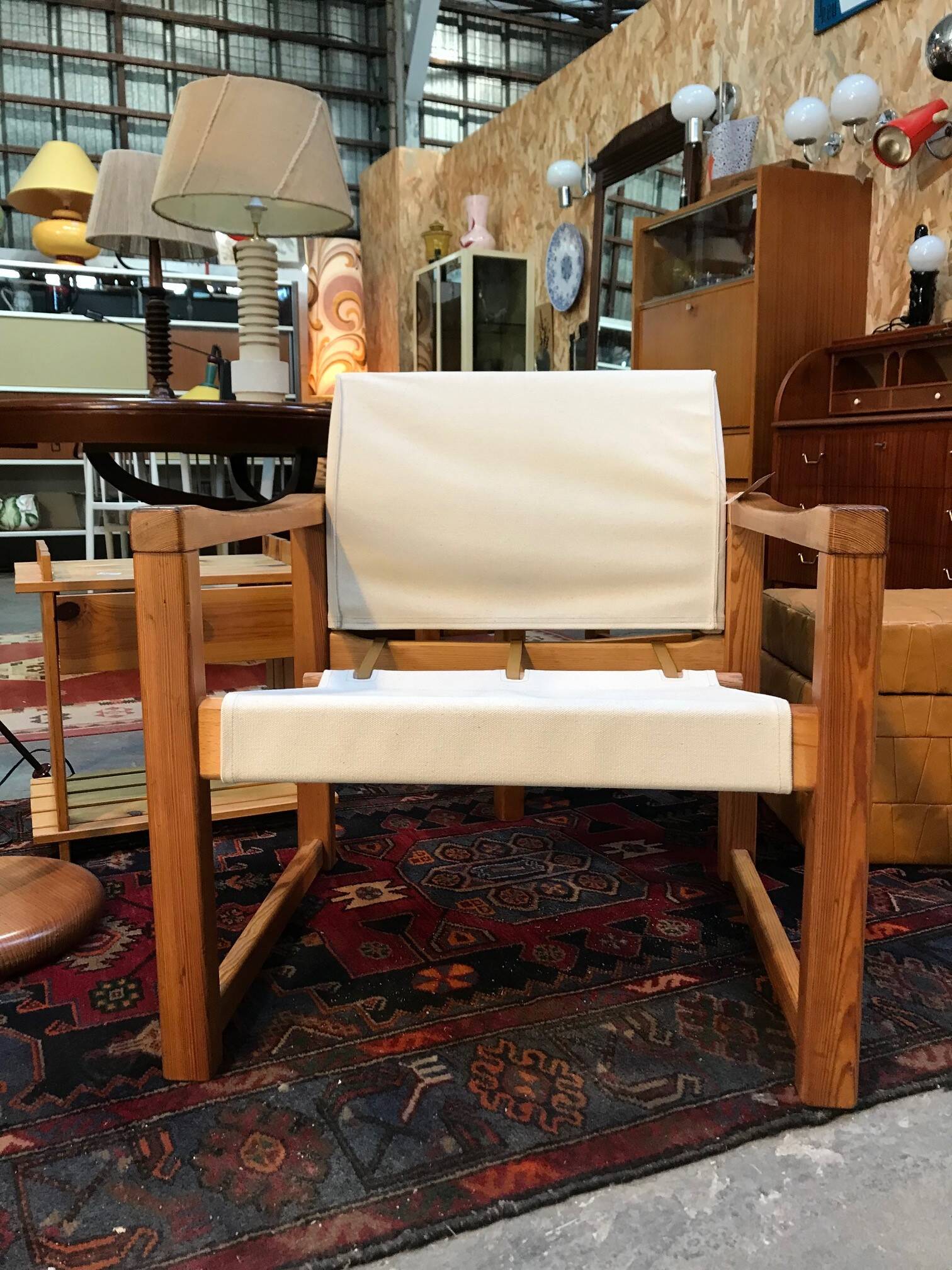 Vintage armchair by Karin Mobring from the 70s, new fabric and straps