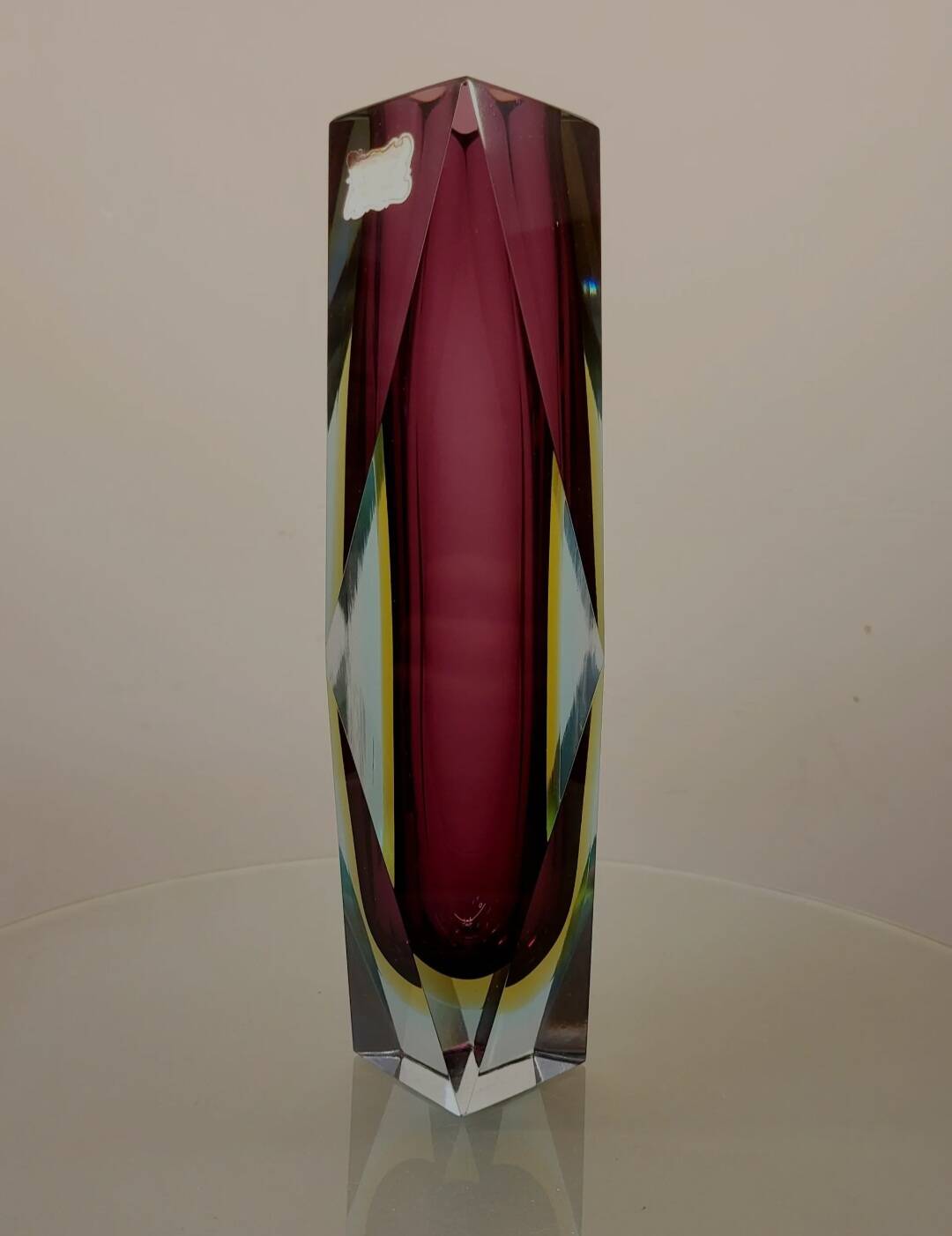 Vase Sommerso Flavio Poli en verre de Murano, Italie 1970