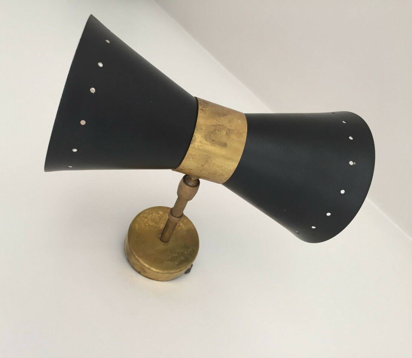 Pair of Italian diabolo wall lights, 1950s