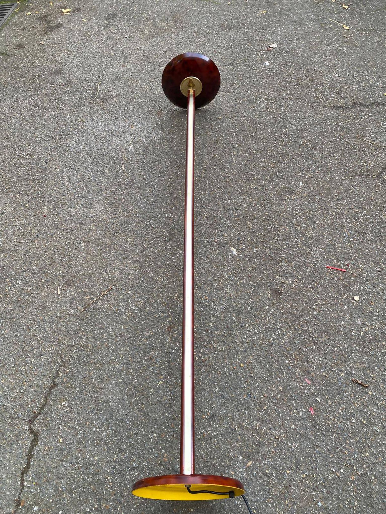 Lampadaire art déco bordeaux coupole dorée France