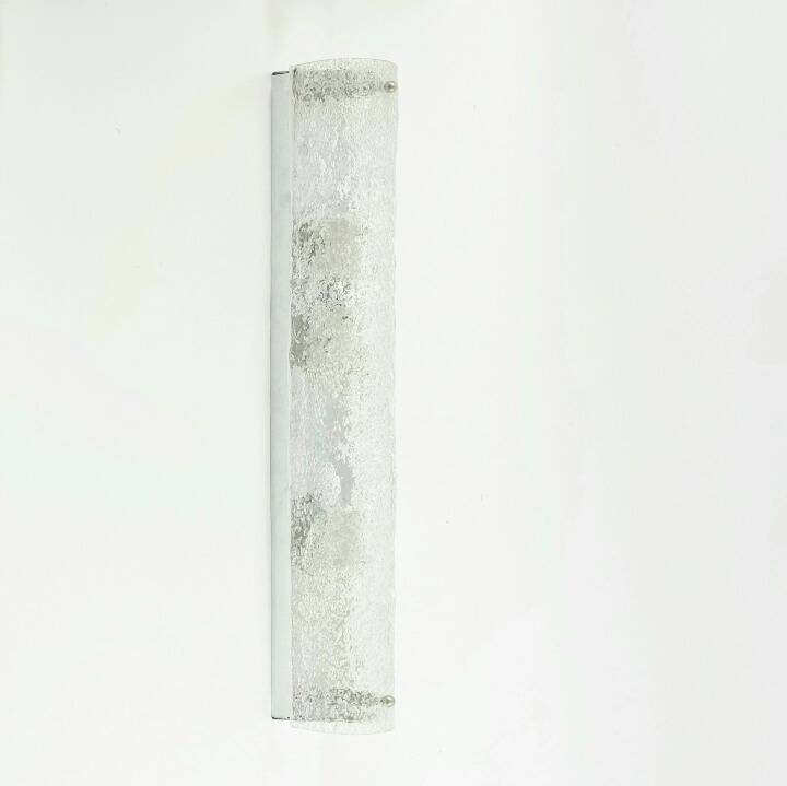 XL Mid Century Murano Glass & Chrome Wall Light from Hillebrand, 1970s