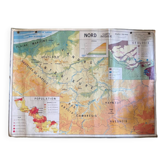 Carte scolaire du Nord de la France année 1962