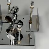 1960s 1970s Wall Sconce by Kinkeldey Lighting Germany in Glass & Chrome