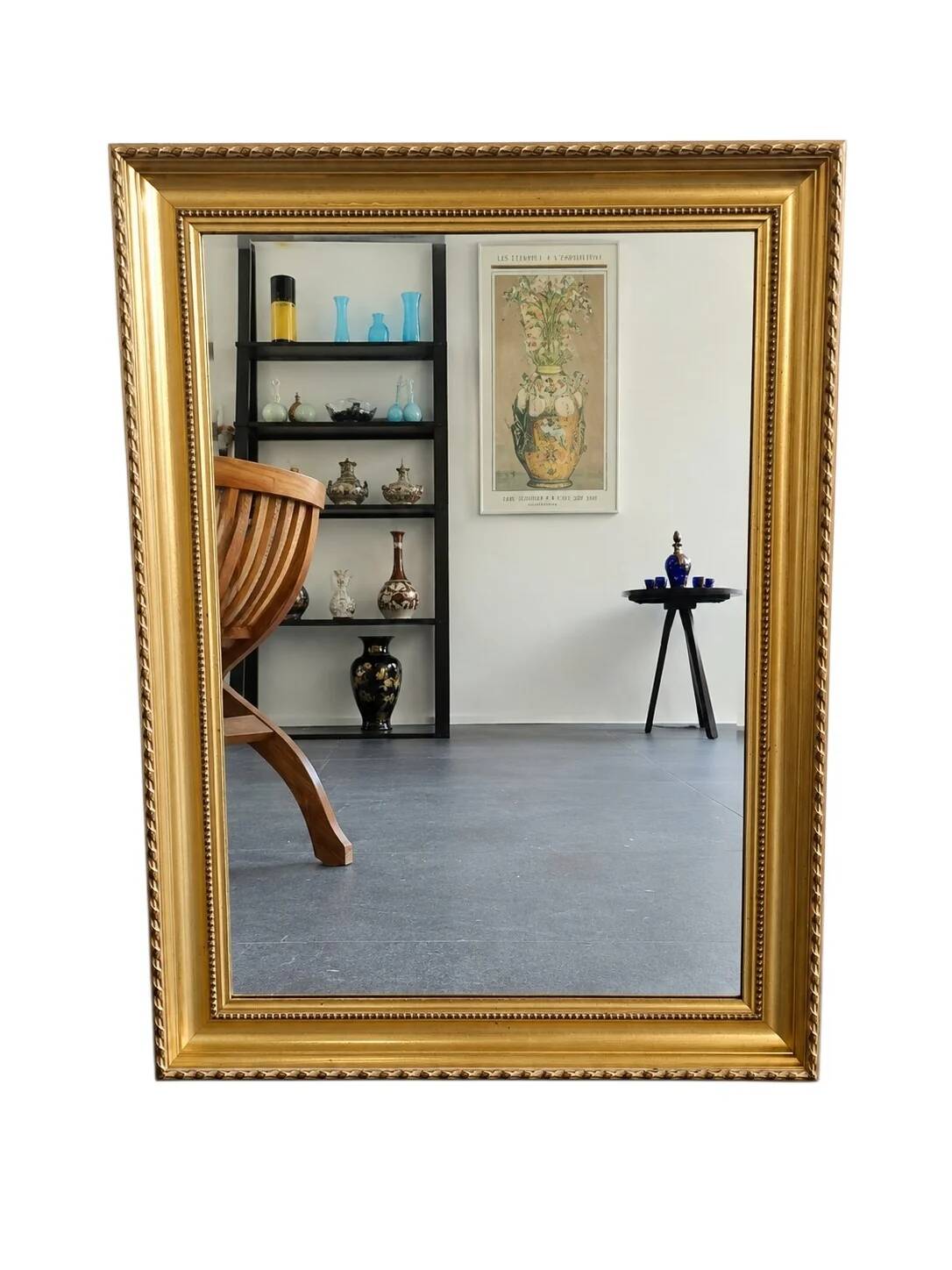 Golden mirror with bevelled glass – 70 × 52 cm