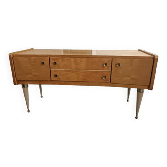 1960s Scandinavian wood veneer console table