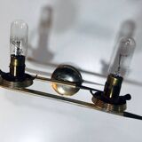 Applique double vintage • acier, laiton & verre • 1950