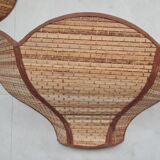 Pair of rattan lotus wall lights