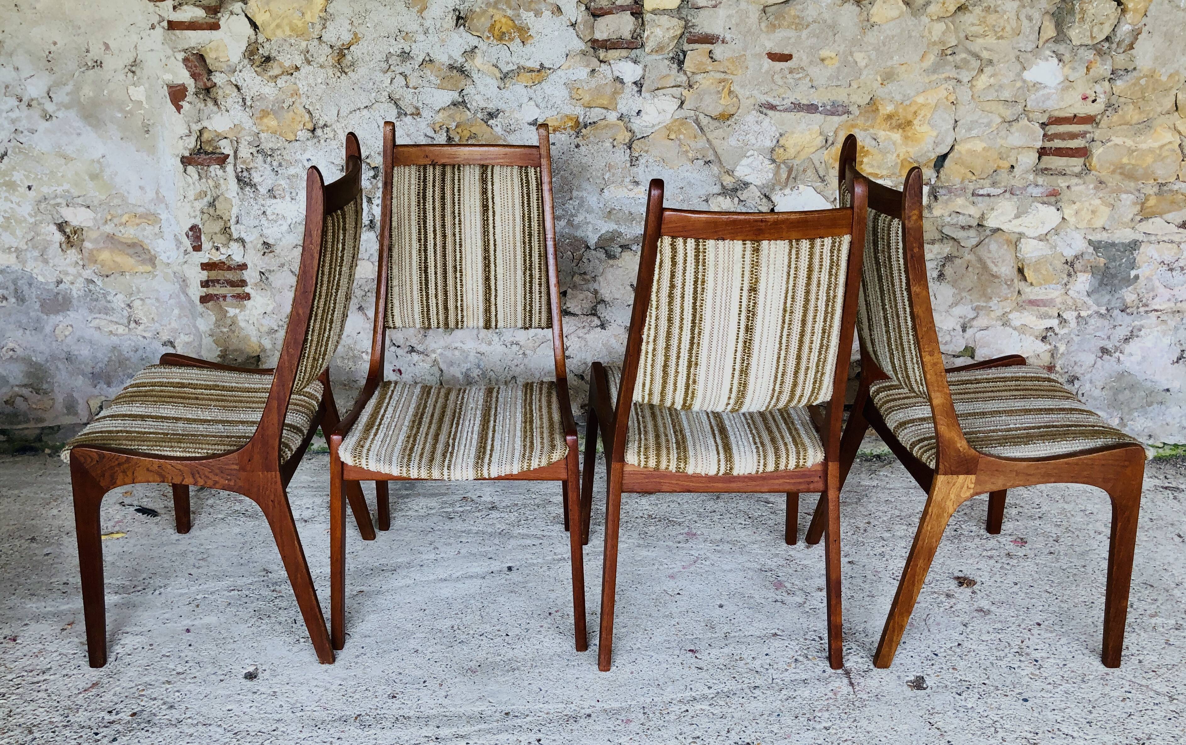 Set of 4 vintage teak chairs by R Huber-Co, circa 60's