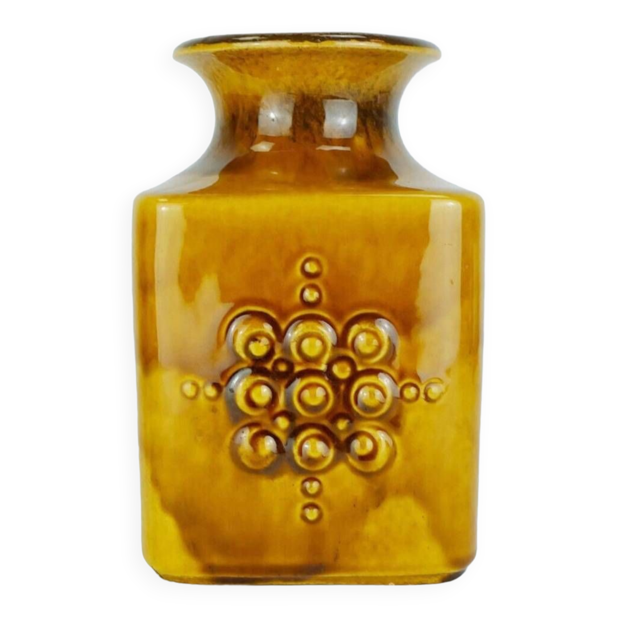 Carstens vase amber glaze relief decor model no. 7012-20