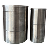 Set of 5 Vintage IKEA Modular Stainless-Steel Storage Jars – 1990s