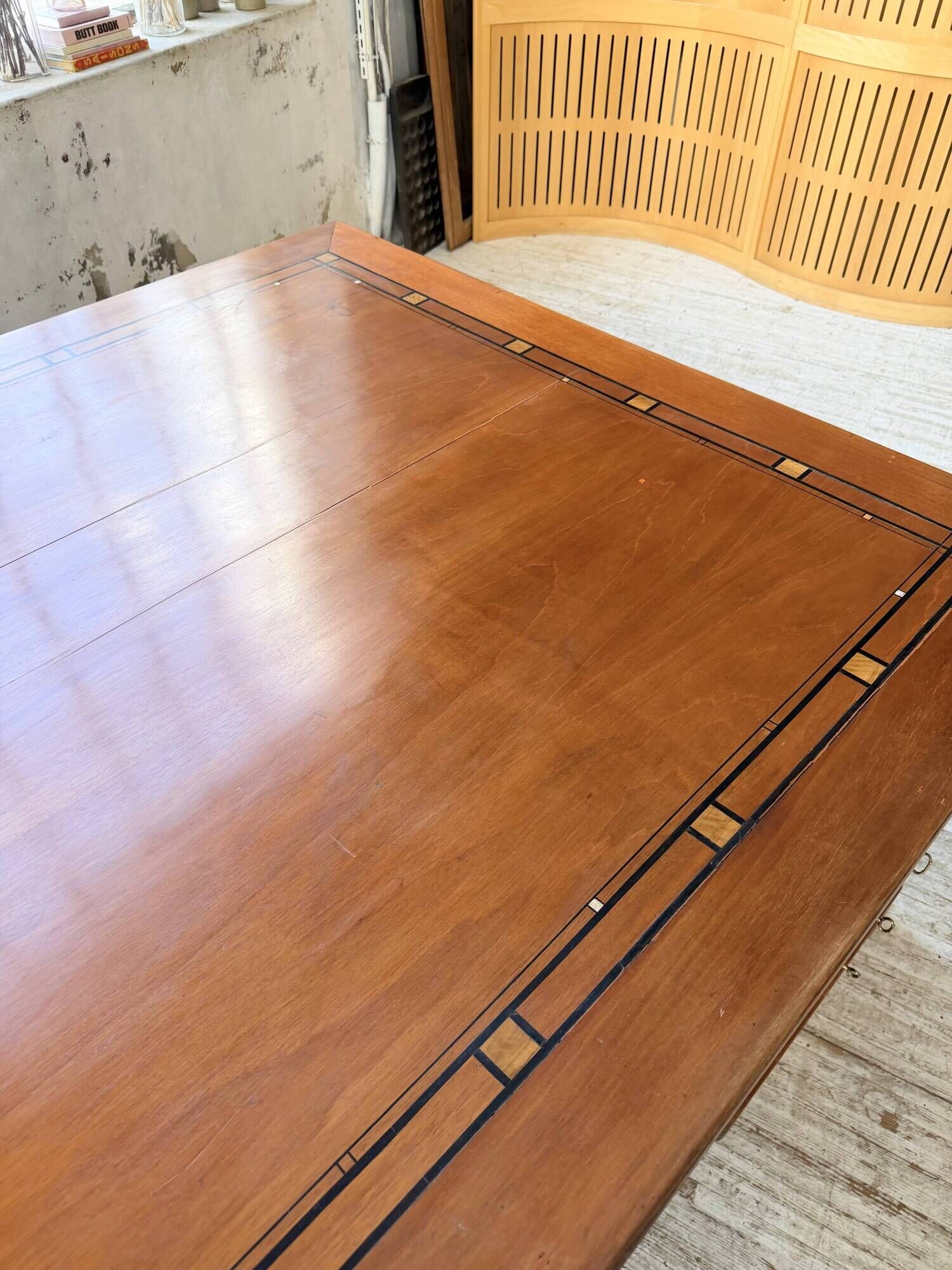 Double-sided walnut counter desk 1900