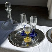 Round vintage silver-plated tray D30 H2