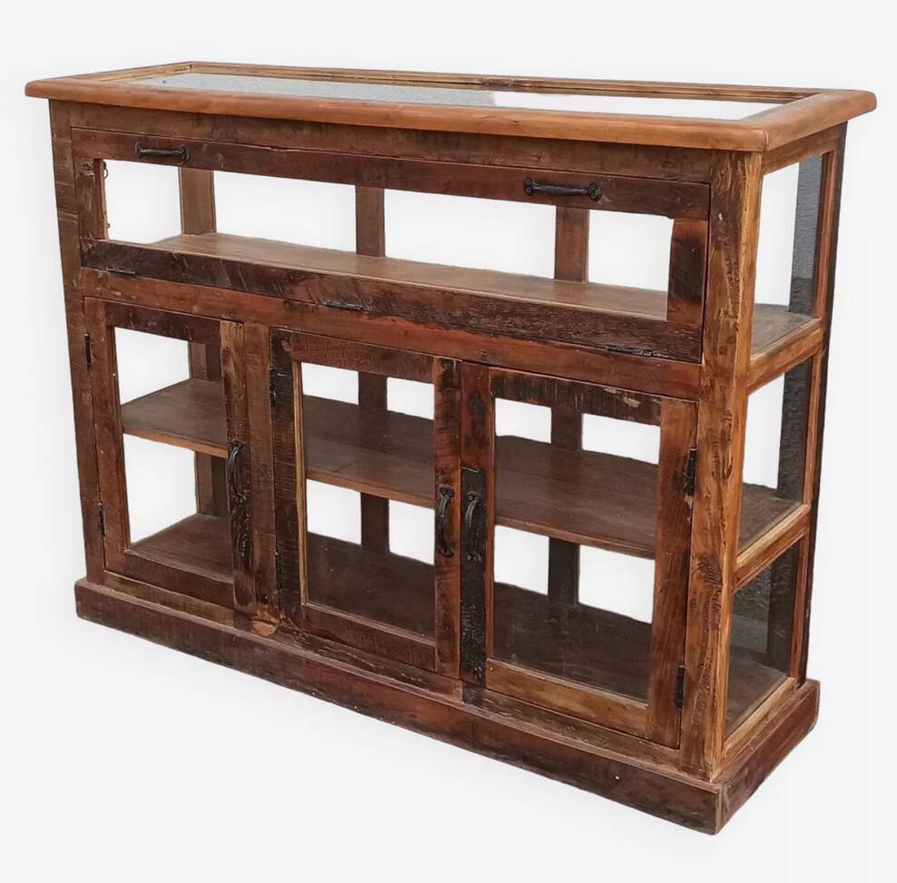 Antique wooden jeweller's display case