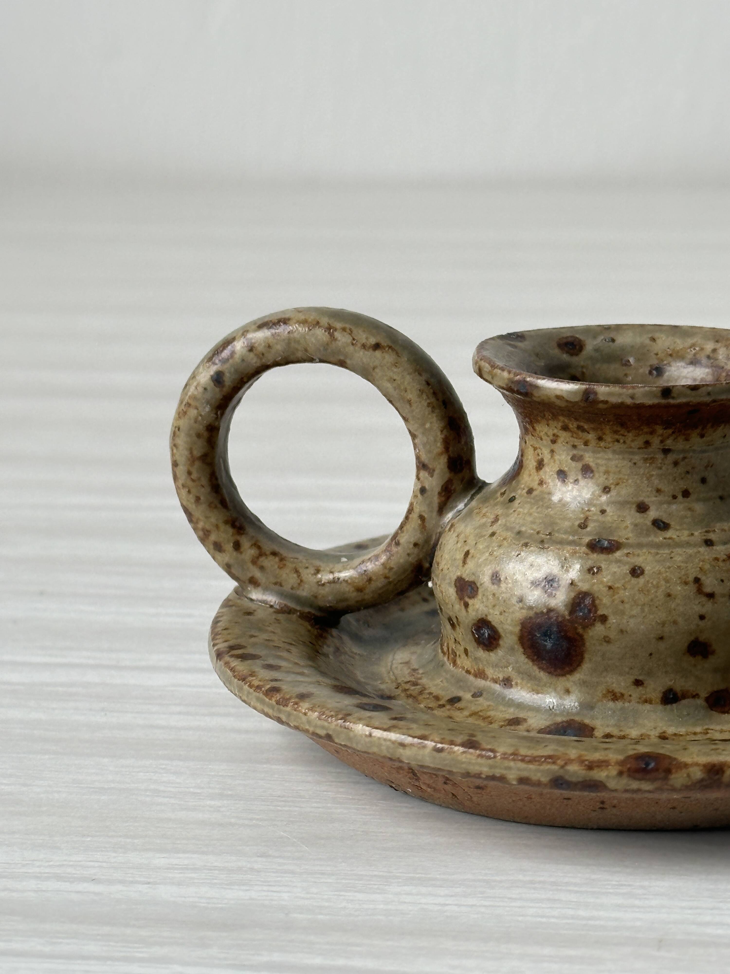 Pyrite stoneware candle holder