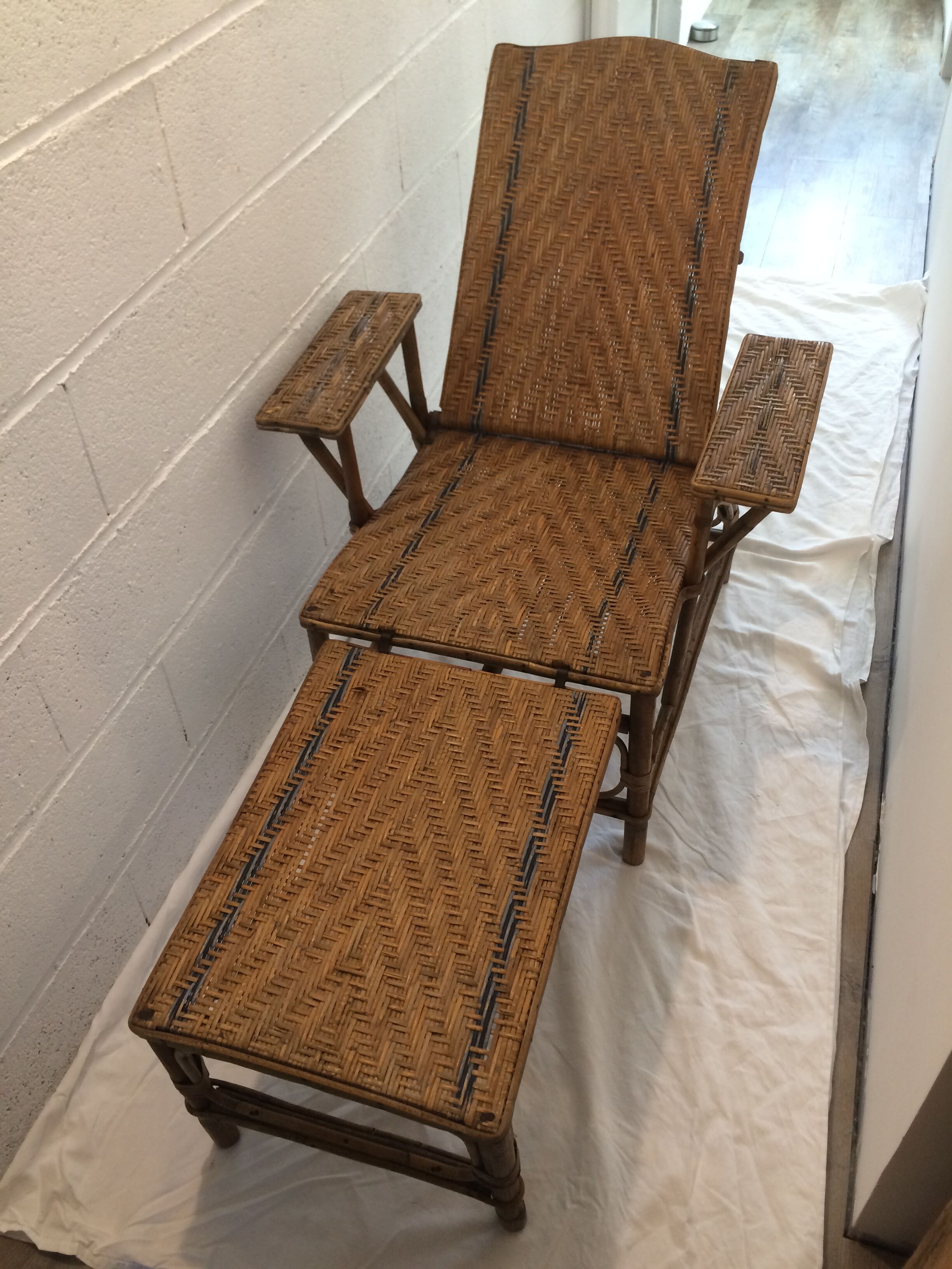 very old rattan Lounger