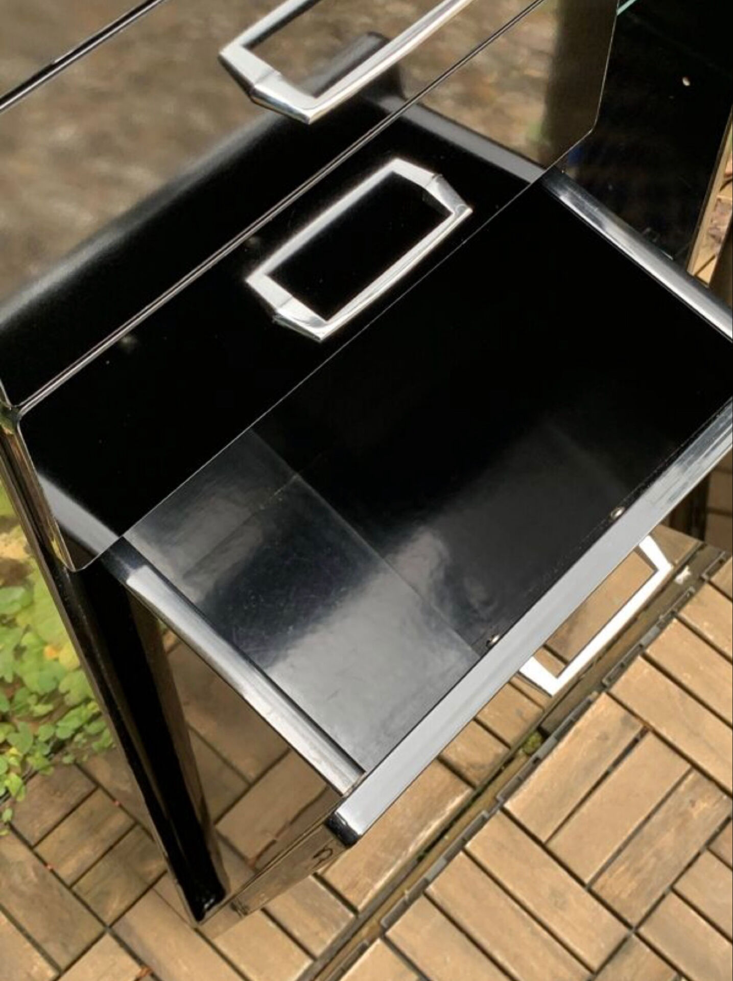 Satin black vintage wardrobe 1970
