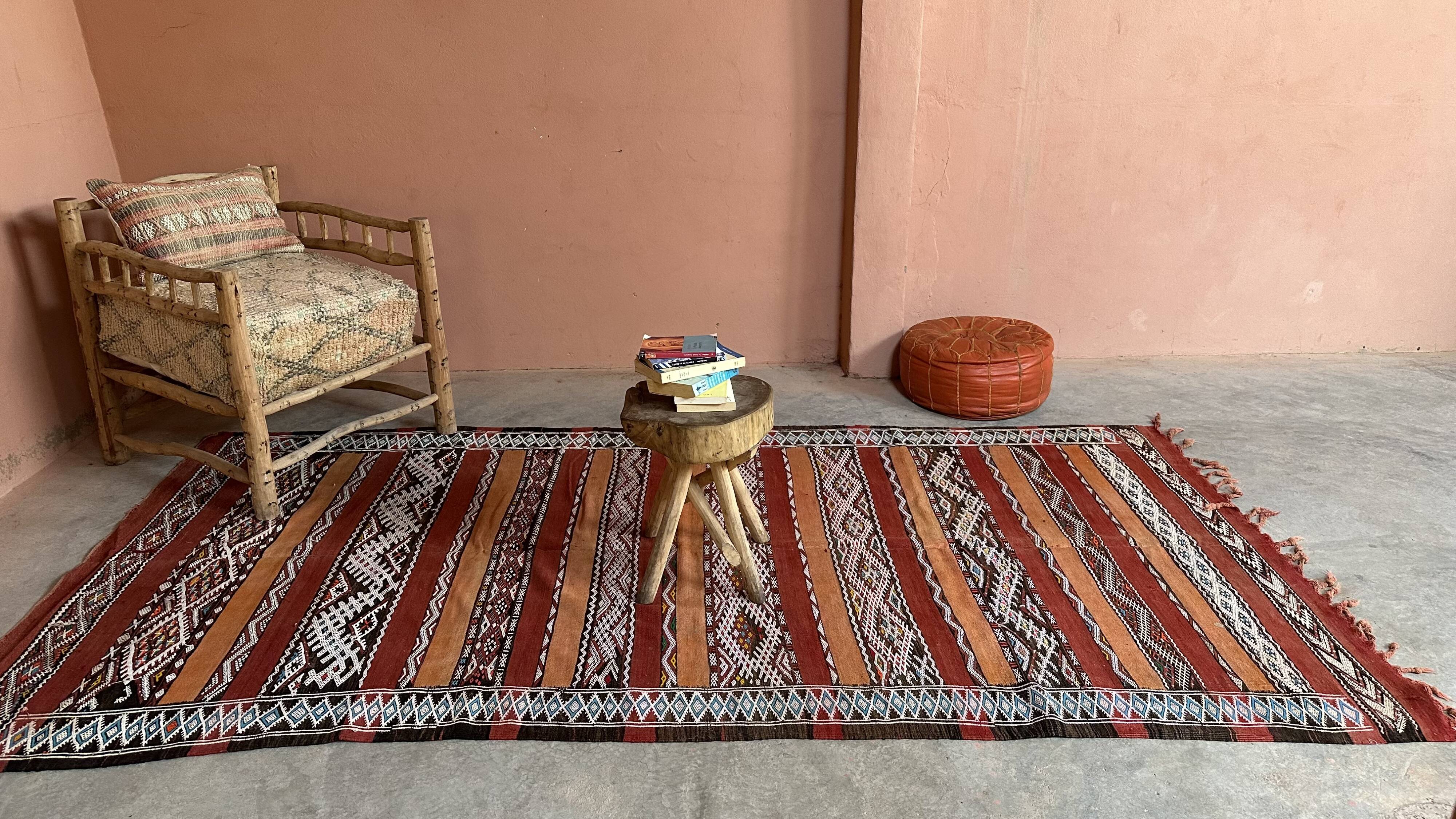 Moroccan kilim zayan rug - 312 x 153 cm.