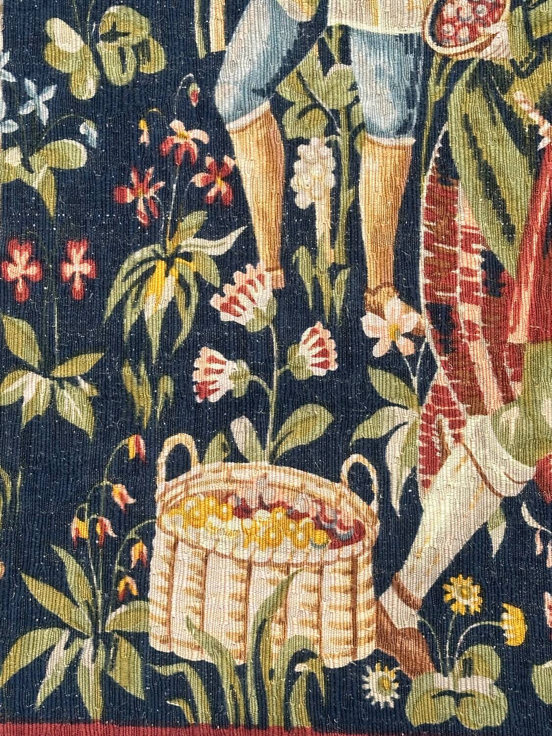 Tapisserie vintage sérigraphiée à la main "les vignerons"