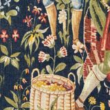 Tapisserie vintage sérigraphiée à la main "les vignerons"