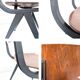 Chaise vintage Mid-Century bois et métal brun gris style danois scandinave