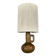 Vintage wooden table lamp with a wool shade.