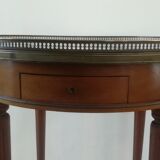 Louis XVI style hot water bottle table in walnut and mahogany