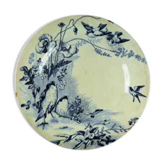 Plate decorated with Birds Signed Jules Vieillard & Cie Bordeaux