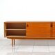 Swedish teak sideboard with leather handles